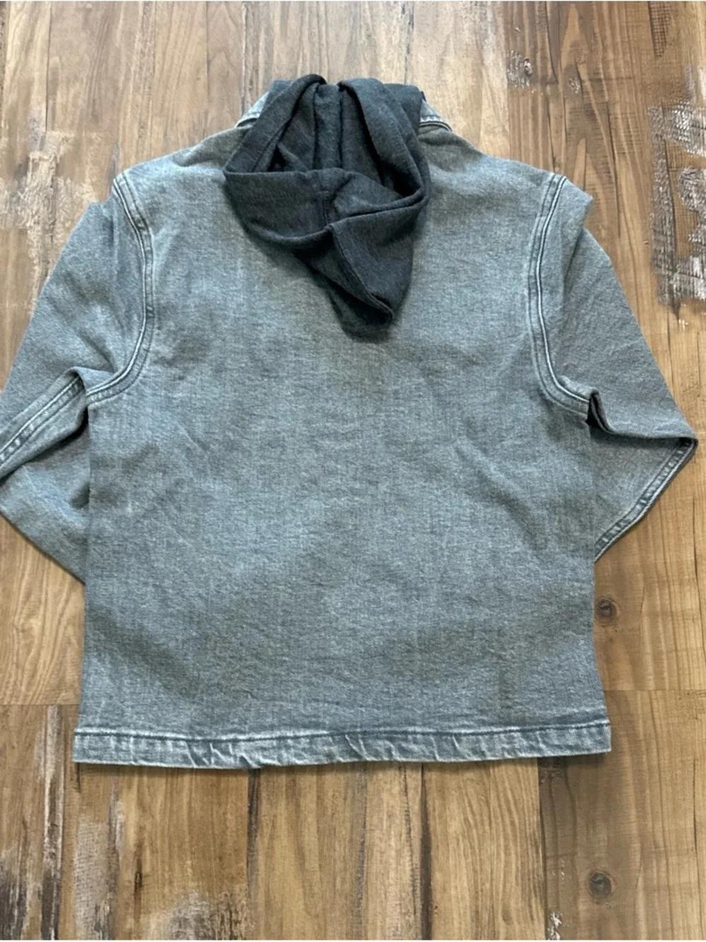 art class Grey Hooded Denim Jacket for Kids